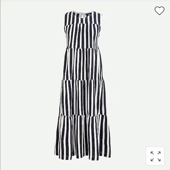 J. Crew Dresses & Skirts - J. Crew Tiered tank dress is stripe navy midi maxi